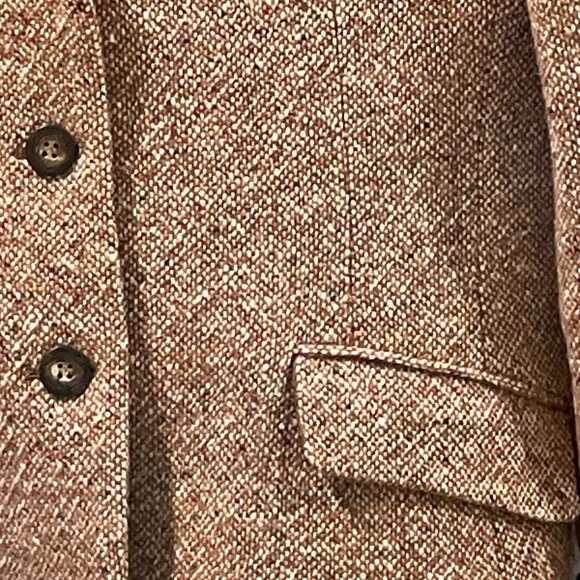 THE LIMITED New Wool Blend Tweed Vintage Blazer Faux Fur Trim Brown Size 12 - Picture 4 of 11